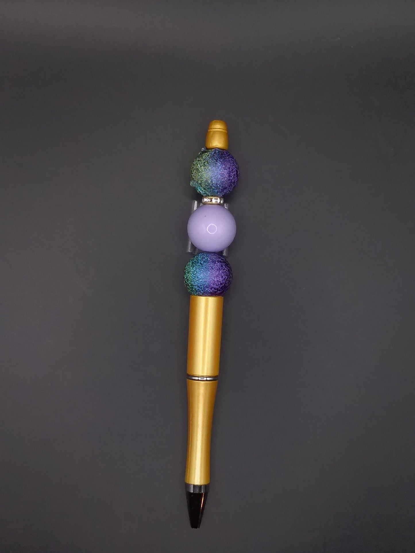 P78 Yellow Pen Purple/Blue Beads