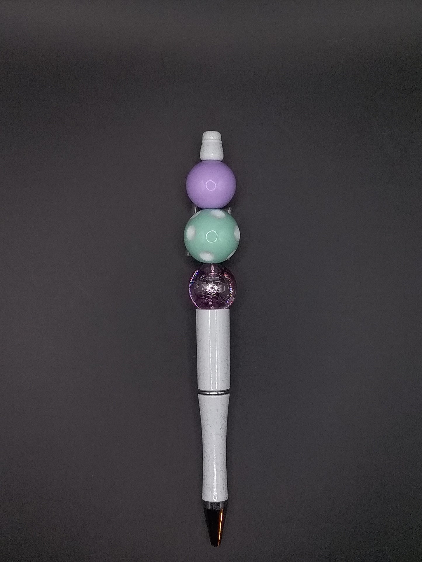 P66 White Pen Mint and Purple Beads